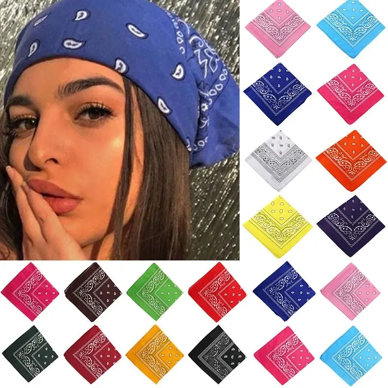 Fashion Bohemian Print Bandana Hair Bands for Women Girls Turban Headband Unisex Square Scarf Handkerchief Hair Accessories