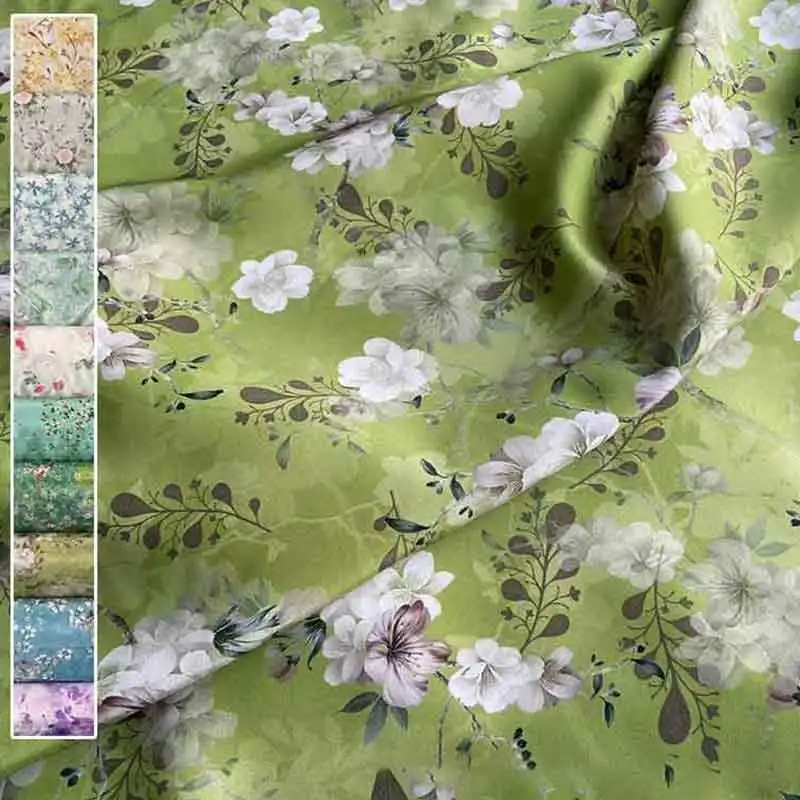 16mm 100% Natural Silk Fabric 114CM Wide Summer Digital Printing Matte Double Crepe Silk Fabric