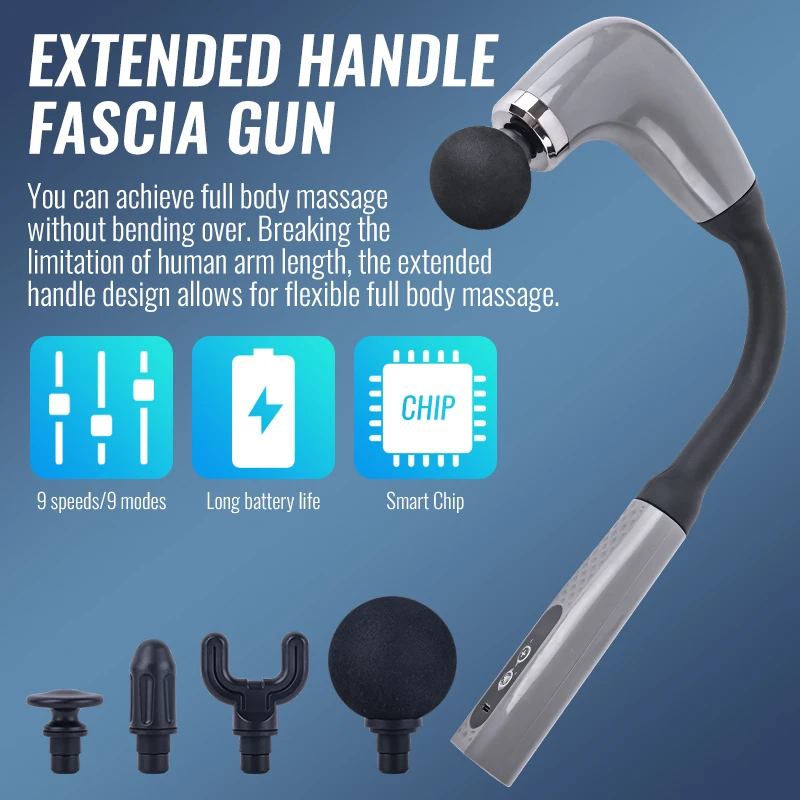 Rgonomic U-shaped Design Extended Handle For The Muscle Gun That Can Reach All Muscles Perfect For Back Shoulder Leg Relaxation