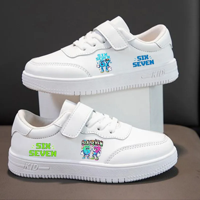 Steal A Brainrot Sneakers 67 Six Seven Funny Cartoon Print Casual Shoes Boys Girls Students Outdoor Comfortable Breathable Shoe