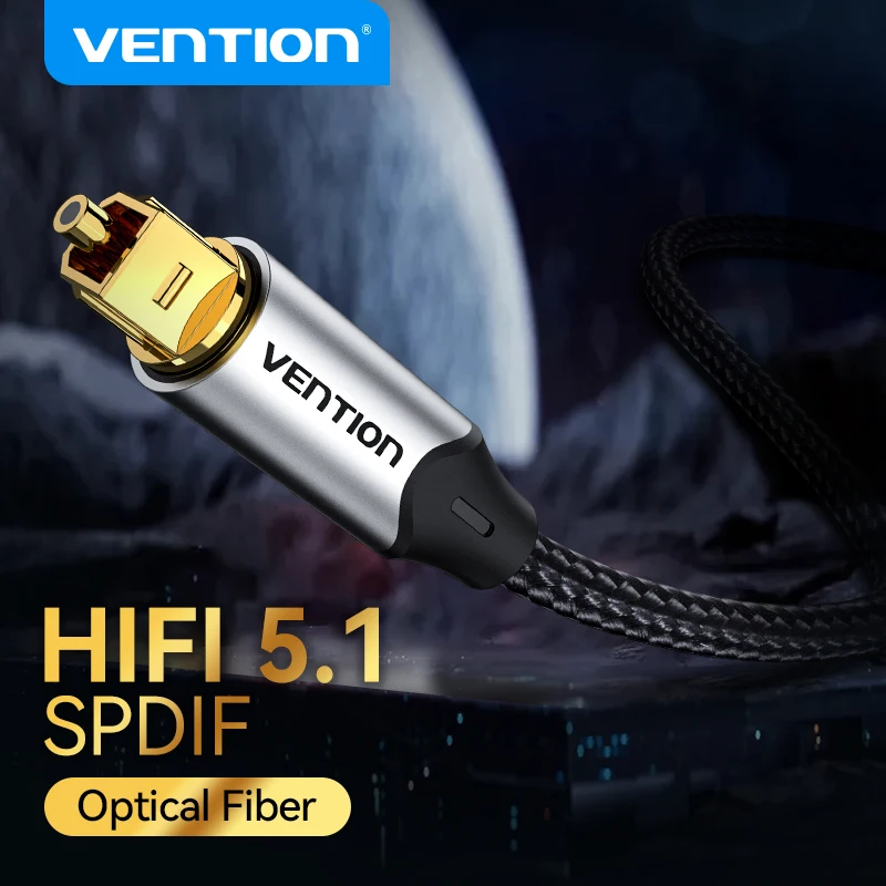 Vention Digital Optical Fiber Cable Toslink SPDIF Coaxial Cable for Amplifiers Player Xbox PS5 Soundbar Cable Optic Audio Cable