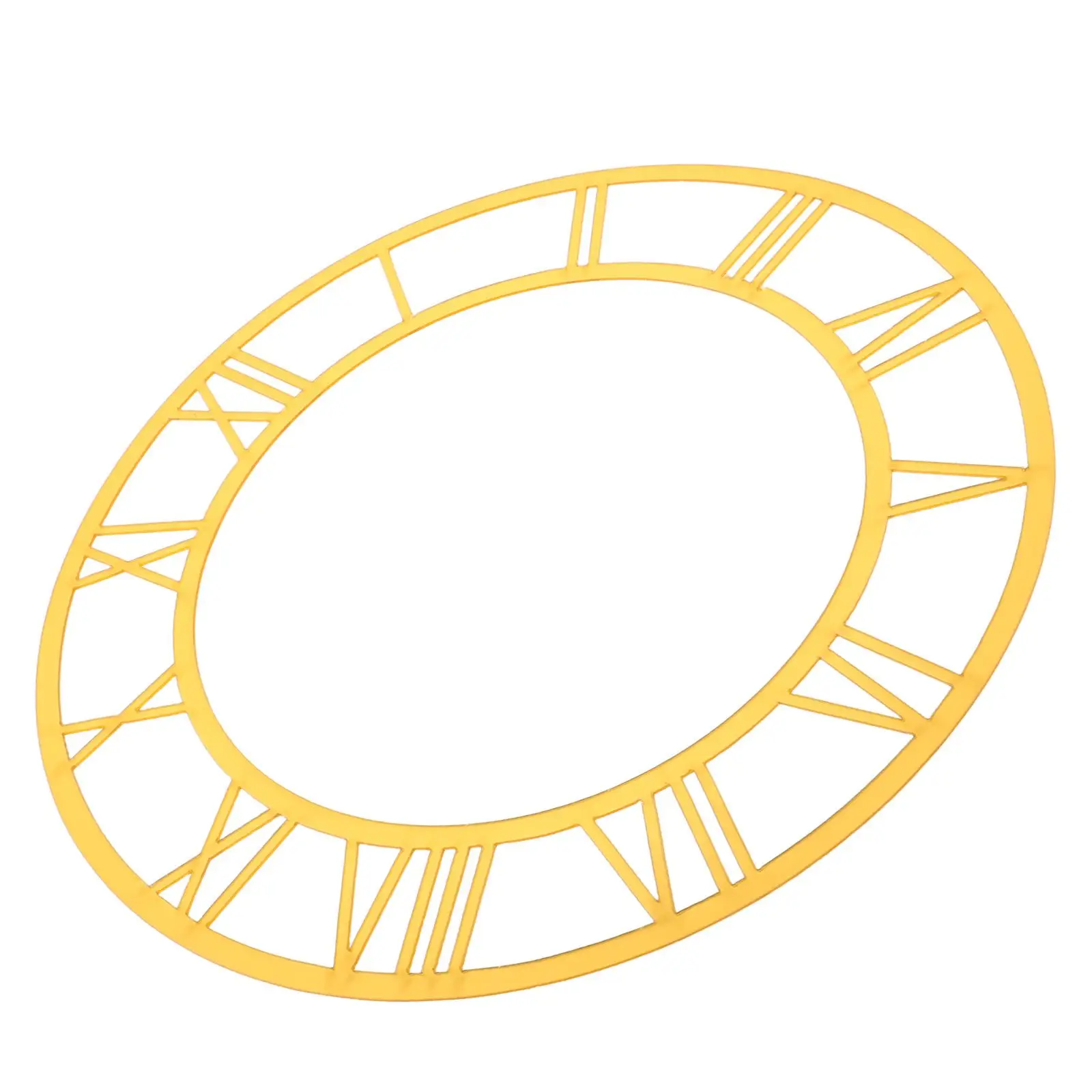 Round Roman Numeral Clock Face Acrylic Mirror Wall Sticker Gold Quartz Dial Plate Decor Hotel Living Room Entryway