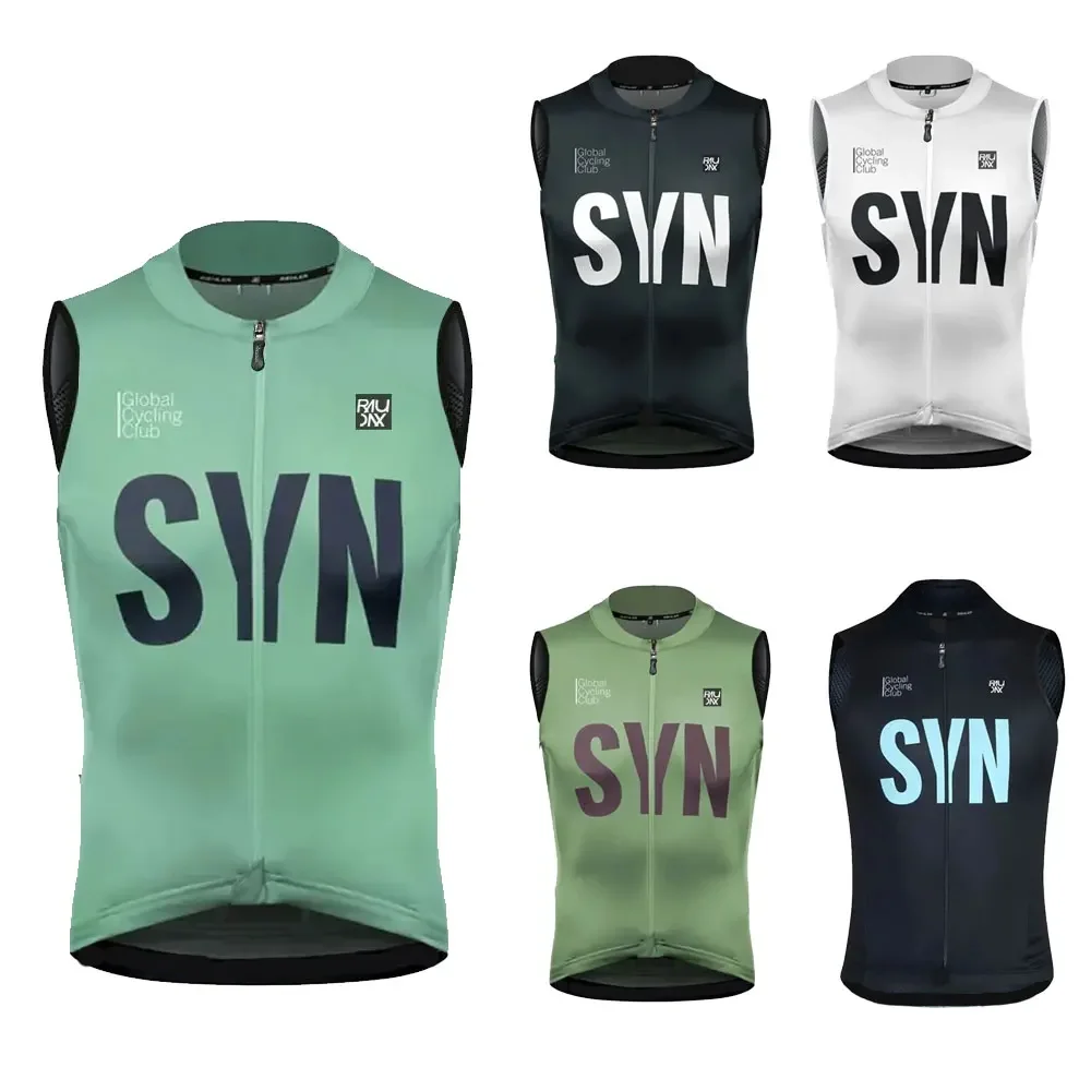 SYN Raudax Cycling Vest Windproof Sports Jersey Run Vest Road Bike Sleeveless Cycling Jersey Summer Sleeveless Windproof Vests