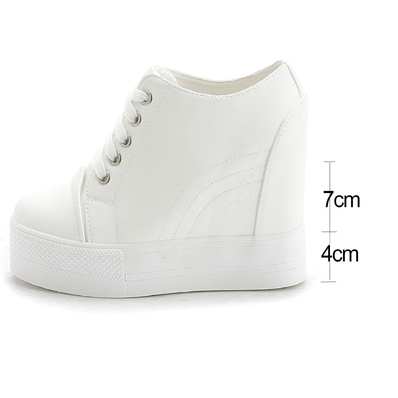 Top Quality Women Height Increasing Shoes Wedge Platform Sneakers Casual Elevator Hidden Heels Heightened shoes YYJ1