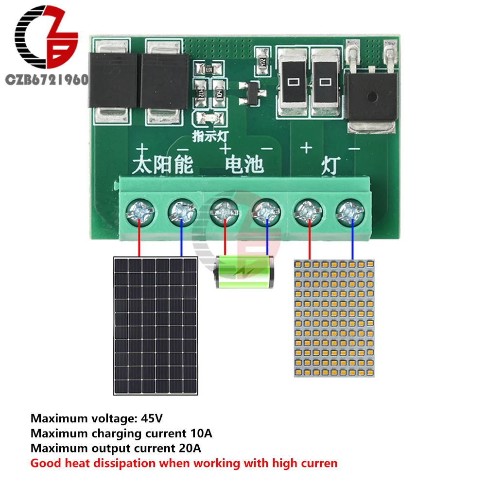 DC 6-45V Solar Street Light Control Circuit Board LED Light Fully Automatic Drive Board Light Switch Solar Charging Controller