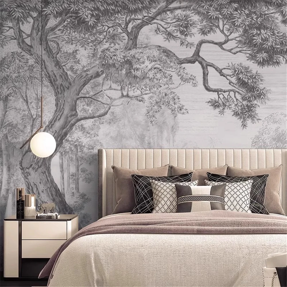 custom Mural Retro Forest Wallpaper for Living Room Sofa Television Background Home Decor 3D art tree wall papers home decor