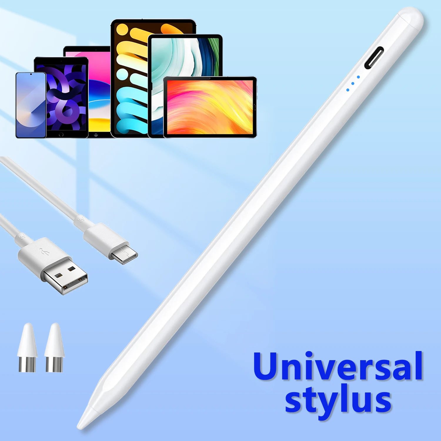 【No Bluetooth Needed】Magnetic Attachment Stylus Pen with Fast Charging, 12H Active Use, Universal Tilt Pressure Sensitivity, Com