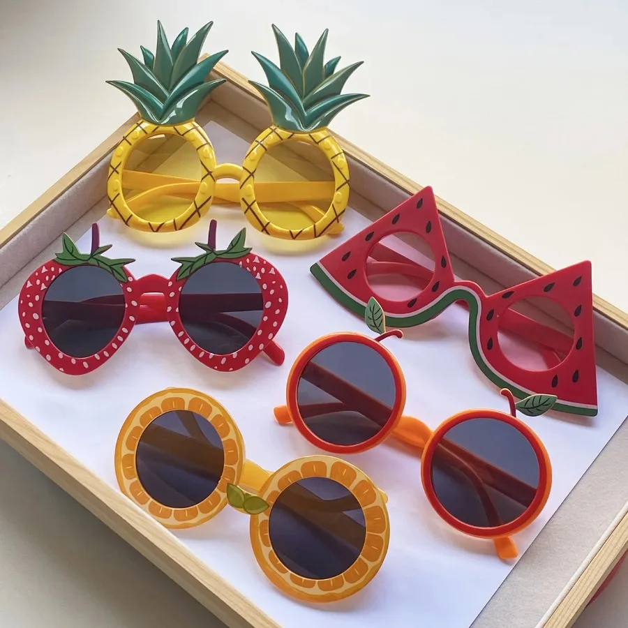 1-24PCS Fruit Eyeglasses Pineapple Sunglasses Luau Party Sunglasses Funny Sunglasses Dress Props for Hawaiian Party Supplies