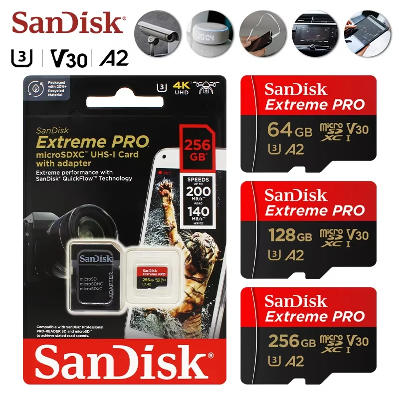 Original Sandisk Memory TF SD MicroCard 512GB 256GB 128GB 64GB 32GB TF micro sd card Class A1-10 UHS-1 Flash card Memory Microsd