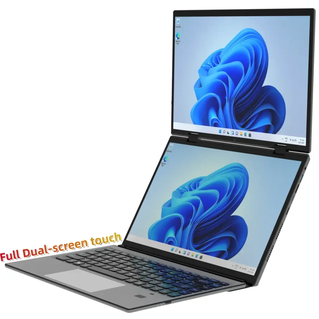 Custom Logo Dual 14 inch Touchscreen N95 11th Gen DDR4 Double Touch Screen Business laptops 2 Display YOGA Computer PC