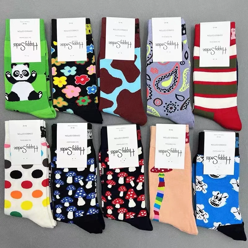 Womens Gift Socks Happy Socks Fun Bright Cotton Socks Rainbo SIZE 36-40