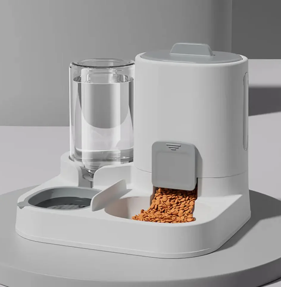 1-Pack Automatic Gravity-Fed Cat Water Dispenser & Feeder - Spill-Proof Large Capacity One-Piece Design,