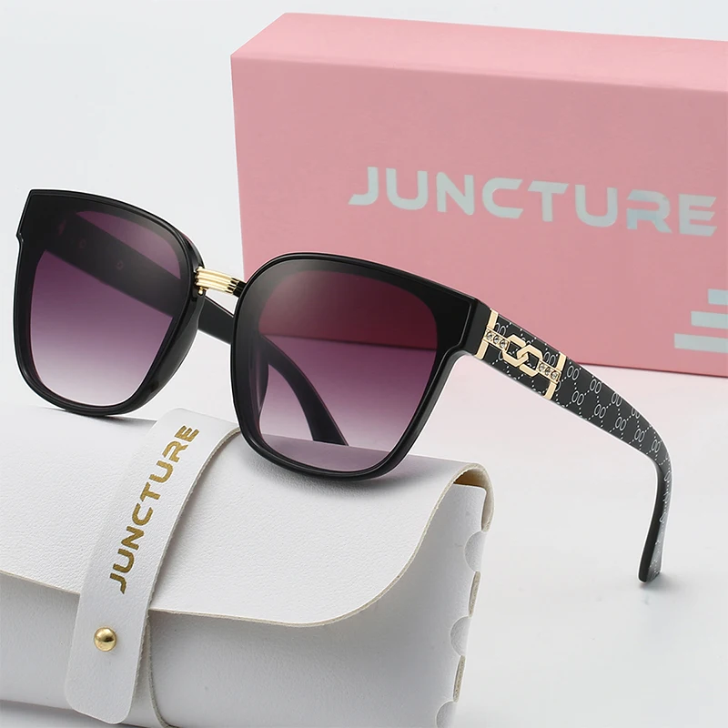 JUNCTURE Cat Eye Sunglasses Women Vintage Fashion Sun Glasses Big Frame Gradient Lady Party Holiday Gifts Sunglasses for Women