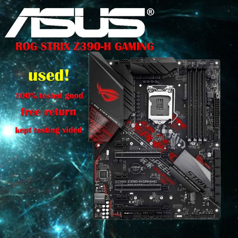 ASUS ROG Strix Z390-H Gaming Motherboard LGA1151 ATX DDR4 DP HDMI M.2 USB 3.1 Gen2 Gigabit LAN