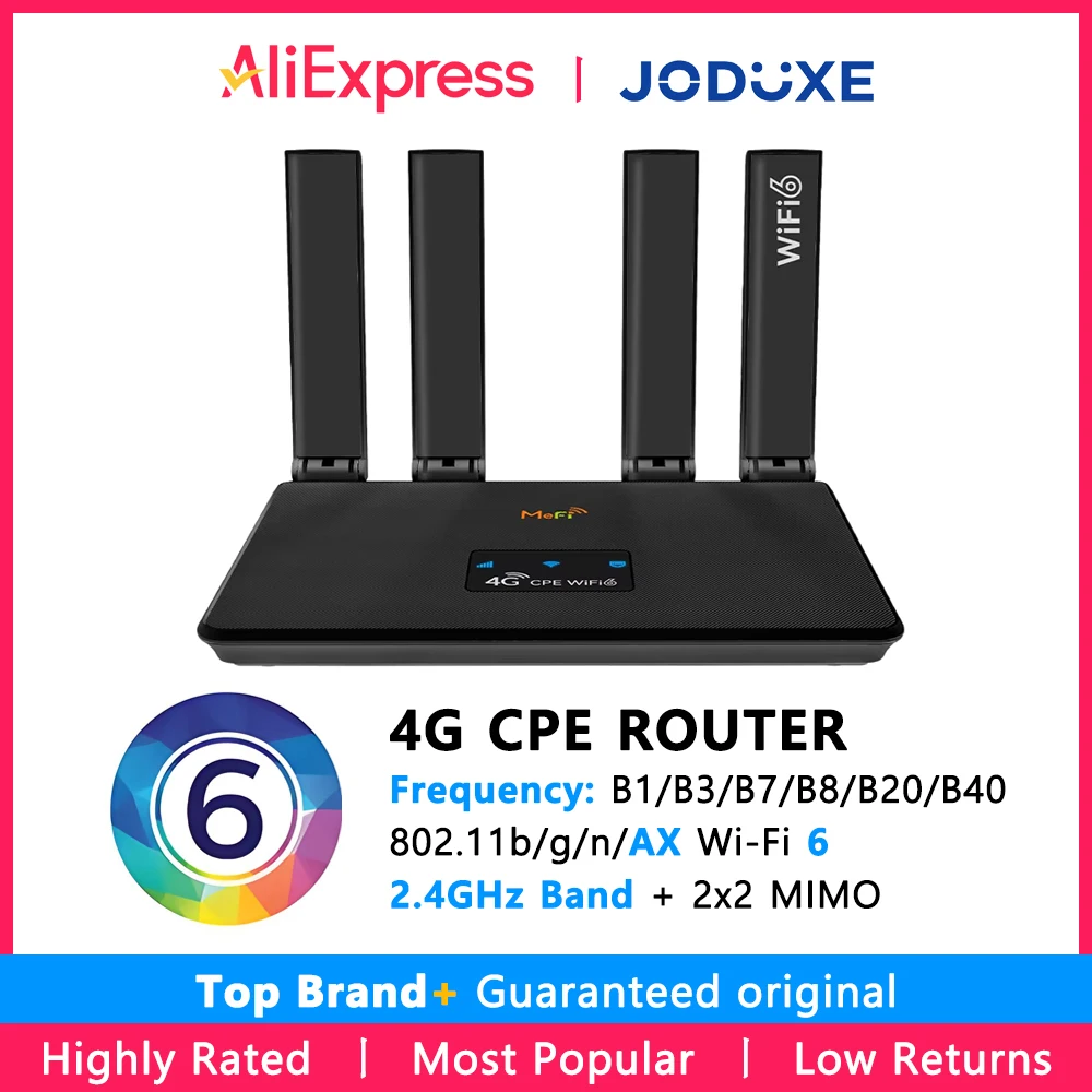 JODUXE-Link 4G LTE Cellular Router Wifi 6 Routers With SIM Card Slot Support 32 User Wireless Wifi-Router For Asia Africa Europe