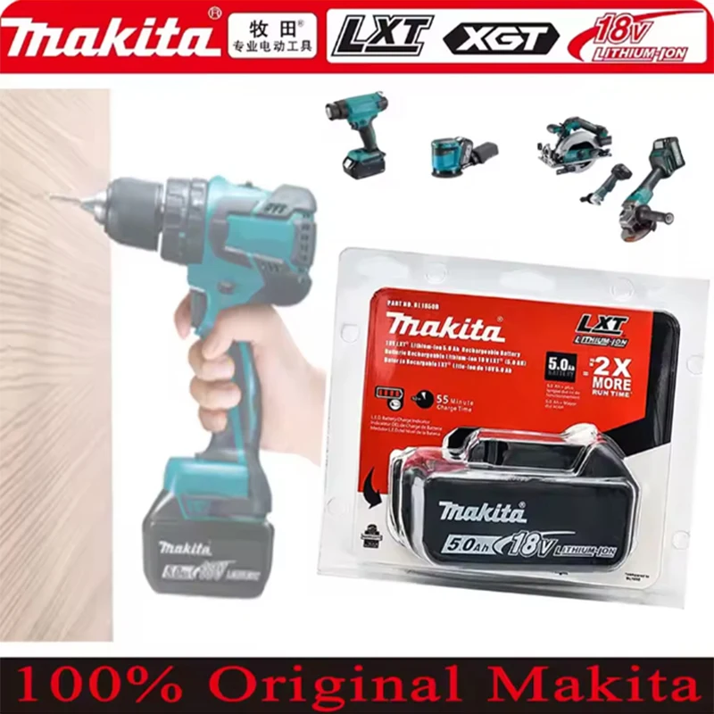 Makita 18V 6Ah Li-ion Battery BL1860B Compatible with Makita 18V Tools DTW700 DGA404 DDF487 DTD173 Original Box Included