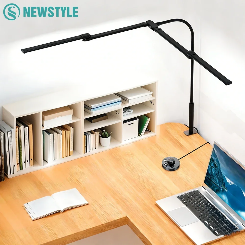 Led Desk Lamp with Clamp Architect Desk Lamp for Home Office Ultra Bright Auto Dimming PC Light Stepless Dimming Table Light