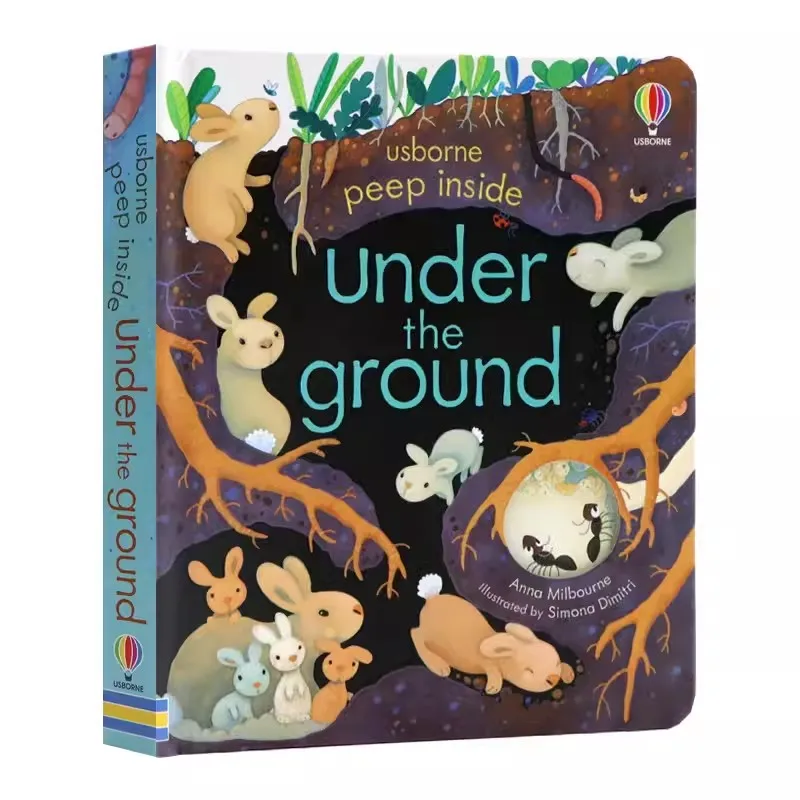 Usborne Peep Inside Under the Ground English Picture Flip Book Children Kids Early Education Bedtime Reading Books