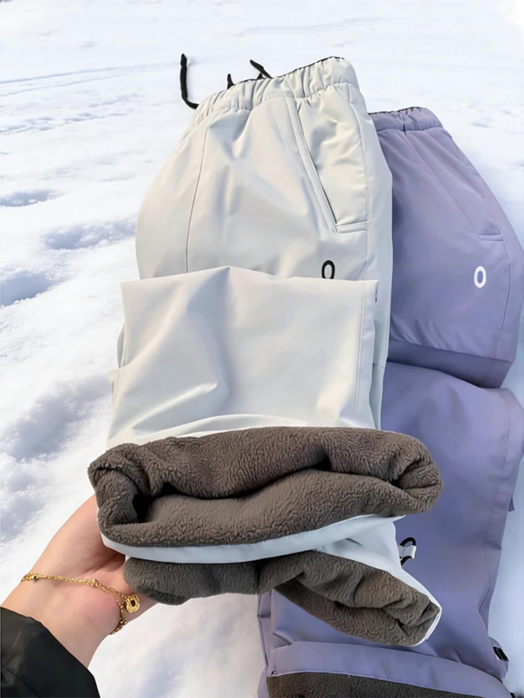 ex Snowboard Pants Double Layer Windproof Waterproof Cold Resistant Fce Lined Skiing Trousers for Men And Women