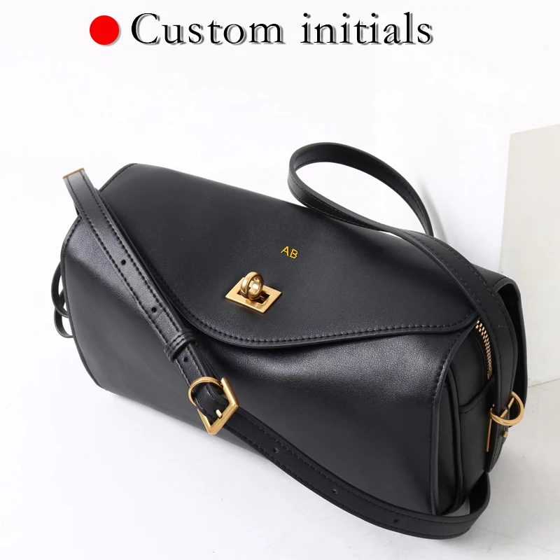 Custom Initials Leather Box Pillow Bags For Women Luxury Designer Handbags And Purses 2026 New In Cowhide Lock Underarm Shoulder