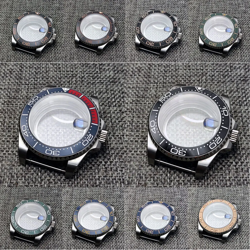 NH34 35 38 Water Ghost Stainless Steel Case Seahorse Ceramic bezel Watch Replacement Accessories Sapphire Glass Mirror