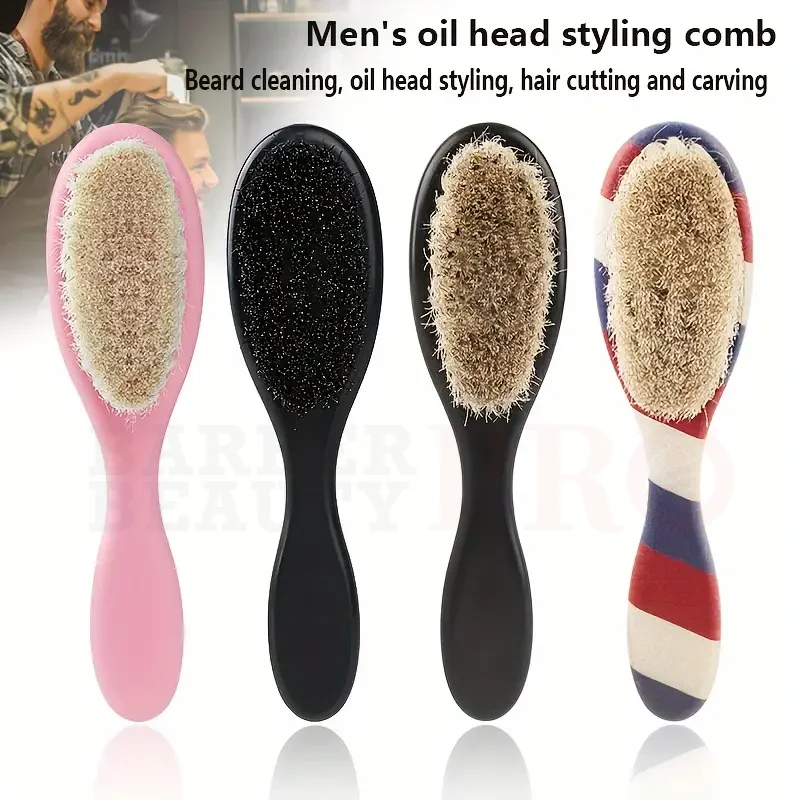 1pc Professional Barber Fade Brush For Men Cleaning And Dusting Brush For Beard And Hair Perfect For Grooming And Styling Tools