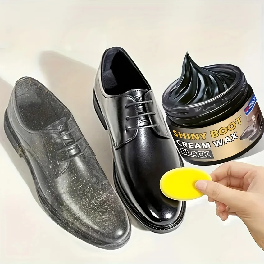 Shoe Polish Care Set with Sponge - Suitable for Shoes, Bags, Jackets, Sofas, and Other Leather Items - Provides Quick Shine