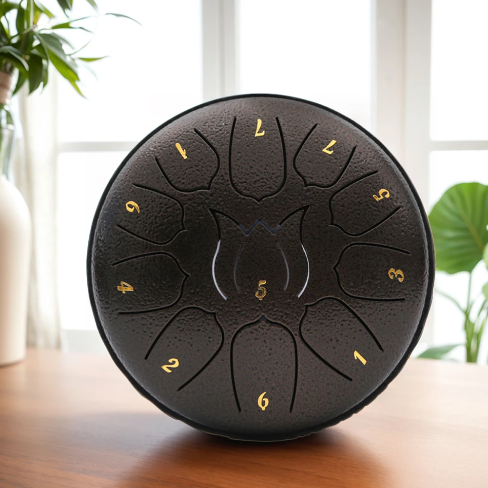 6 Inch 11 Notes Steel Tongue Drum with Drum Bag Music Book Drum Mallets Percussion Instruments for Yoga Meditation Unique Gift