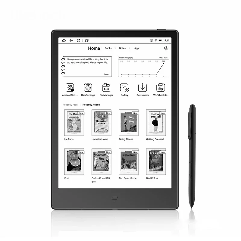 Portable Electronic Book 10.3 inch eBook E-ink screen 227ppi HD Screen BT4.1 E-books Reader Digital Book Read E‑book 4GB + 32GB