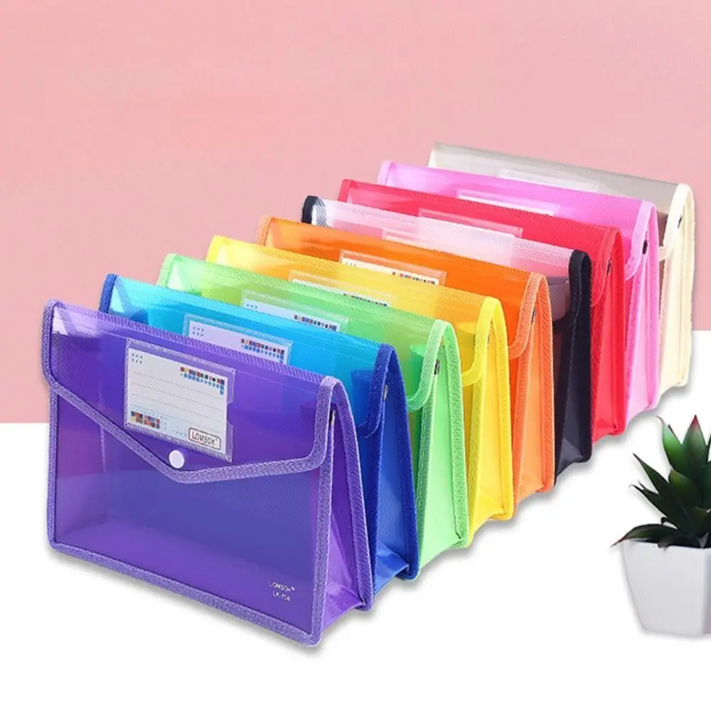 Large Capacity PVC Bag Waterproof Document Bag A5 File Folders File Organizer Envelope Folder