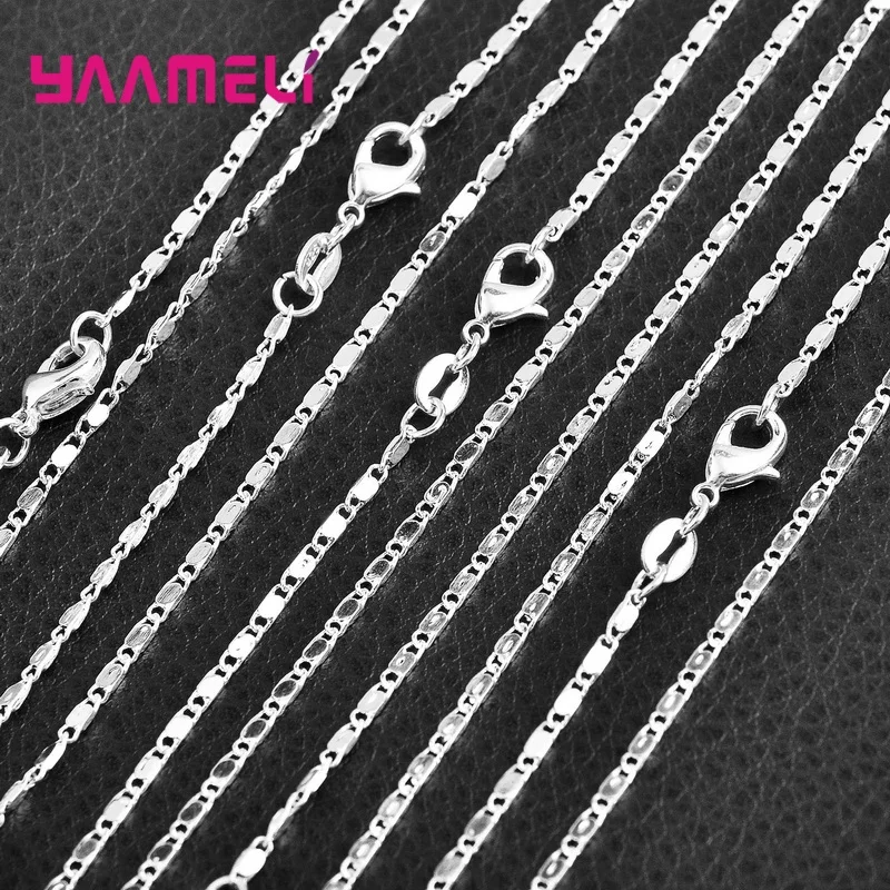 5Pcs Wholesale 925 Sterling Silver Jewelry Necklace 15 Styles Solid Snake Chain Necklace for Men Women Party Jewelry Gift