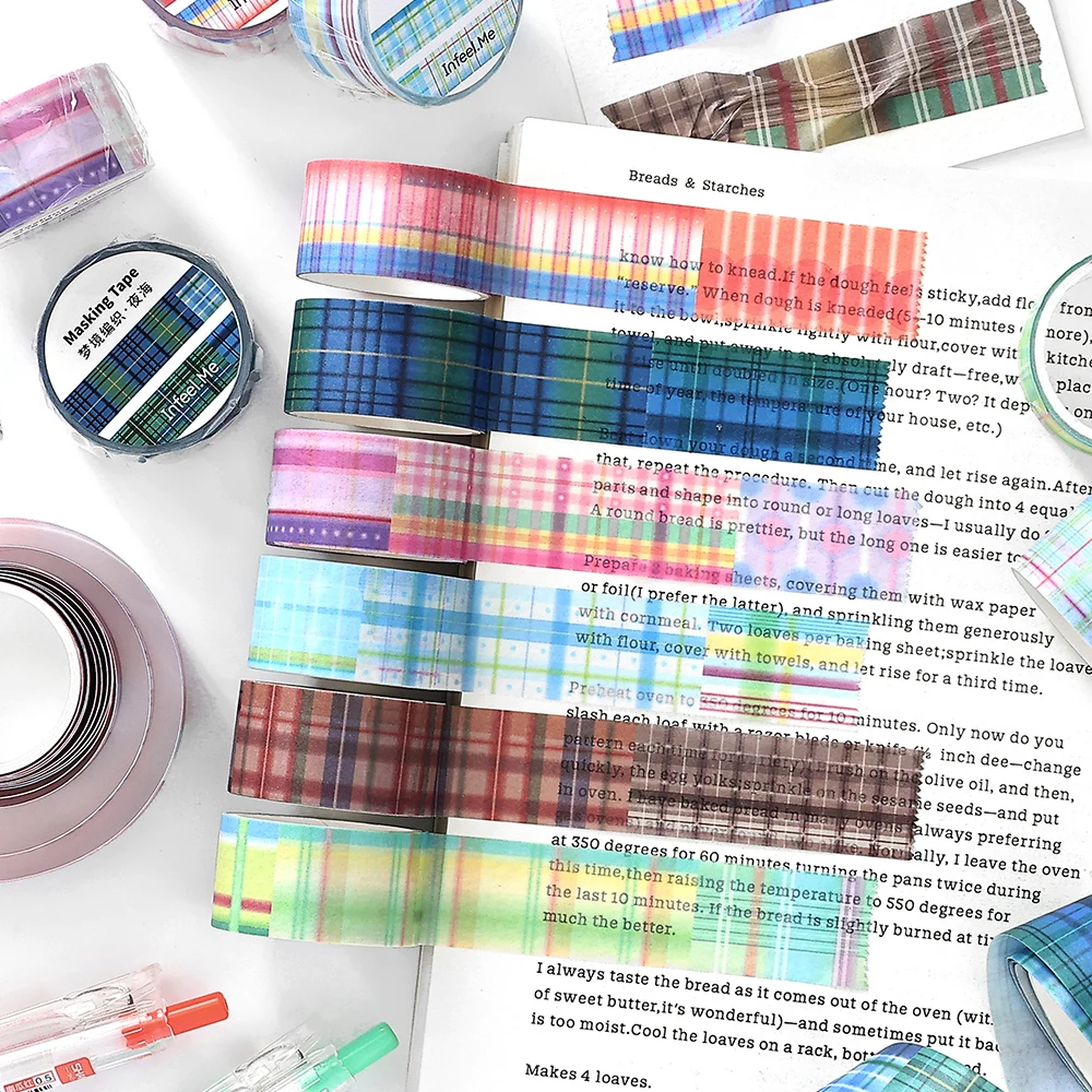20mm * 2m Dream Weaving Series Kawaii Basic Grid Washi Tape DIY Scrapbooking Material Aesthetic Masking Tape