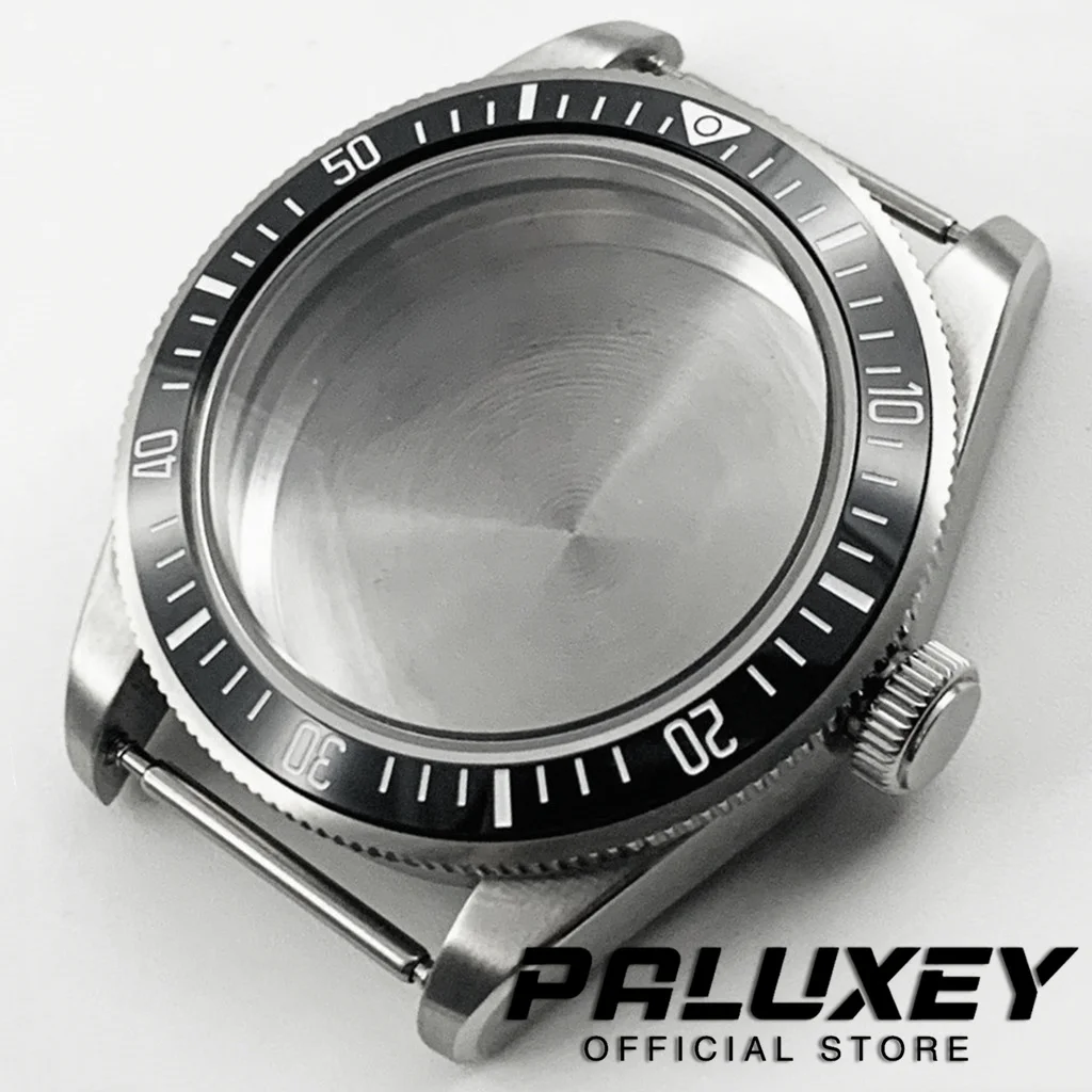 39MM 20ATM Black Bezel Waterproof Domed Sapphire Crystal Silver BB58 Watch Case for NH34 NH35 NH36 NH38 NH70 ETA 2824 Movement
