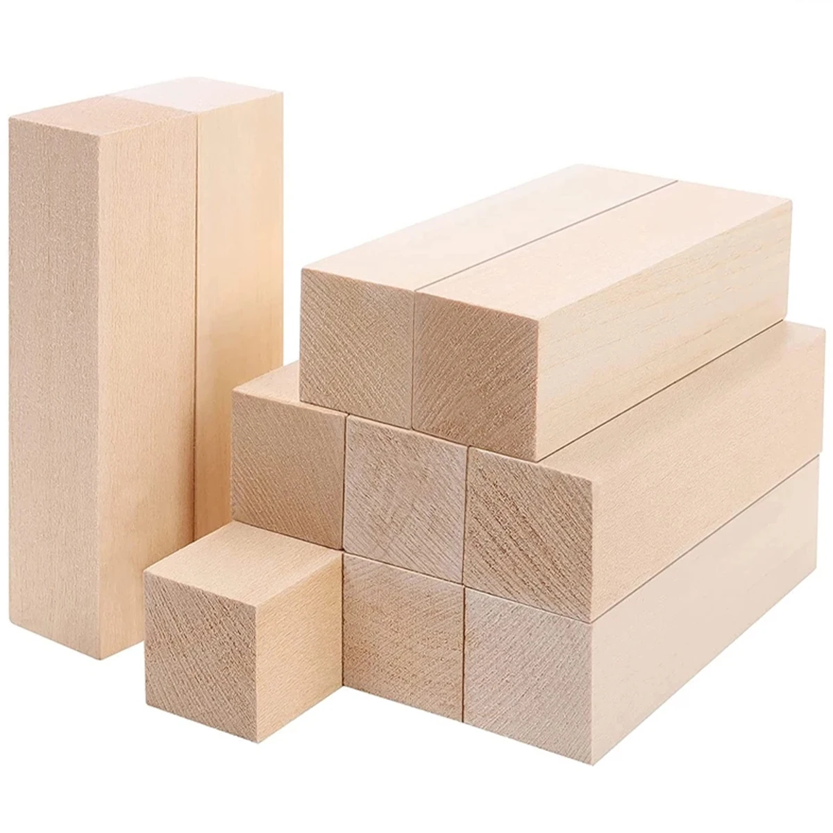 6/10/50Pcs Basswood Carving Block Natural Cork DIY Wood Crafts Portable Carving Art Supplies Suitable for Beginners/Craft Lovers