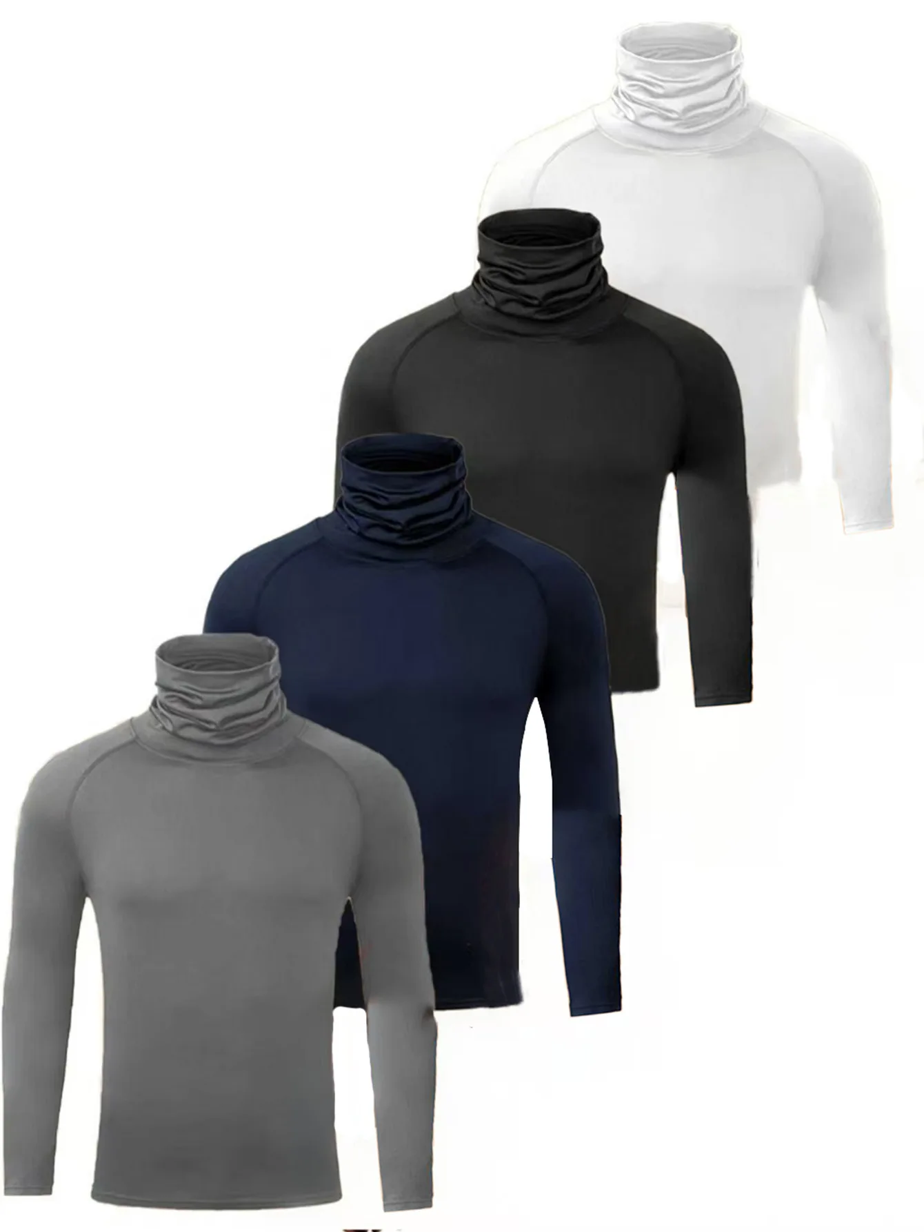 Autumn winter men's warm semi high neck fashionable warm underwear men's standing collar basic T-shirt shirt pullover top Male