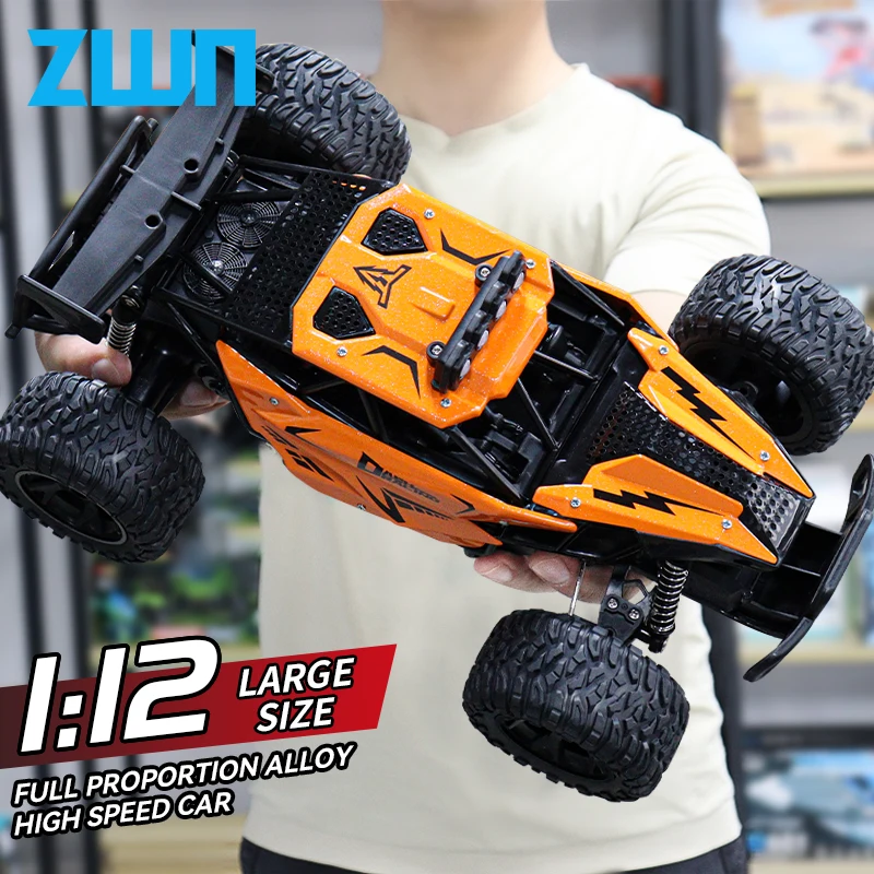 ZWN 1:12 1:16 20KM/H RC Car With LED Lights 2.4G Alloy Off-Road High Speed Vehicle Remote Control Cars Toys for Children Gifts