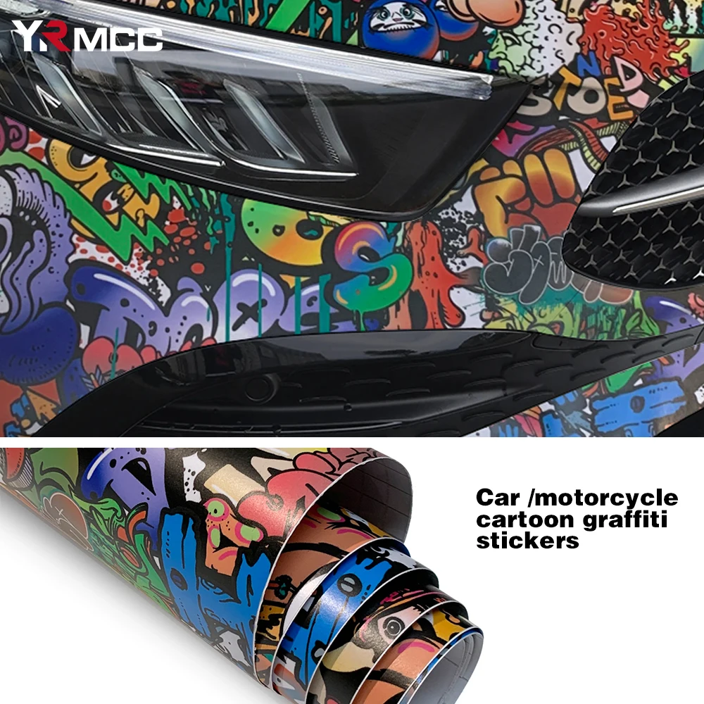 Car Graffiti Painting Film Cartoon Color Change Films Skateboards Camouflage Decor Sticker PVC for Auto Bicycles Waterproof Foil