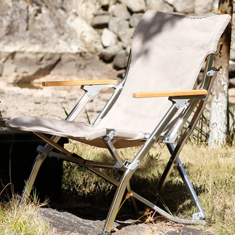 Outdoor Folding Camping Chair Aluminum Alloy Frame Portable Fishing Chairs Steadiness Anti-slip Outdoor Camping Furnishings