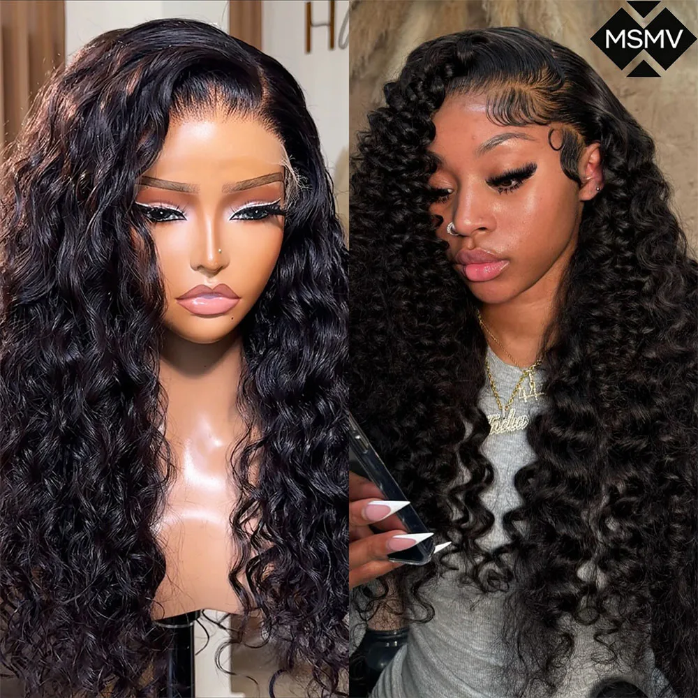 MSMV Deep Wave 5x5 Glueless 13x4 13x6 HD Lace Frontal Wigs Human Hair Water Curly Front Wigs Human Hair Wigs for Women