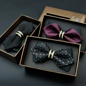 Men Bowtie Newest Butterfly Knot Mens Accessories Luxurious Bow Tie Black Cravat Formal Commercial Suit Wedding Ceremony Ties