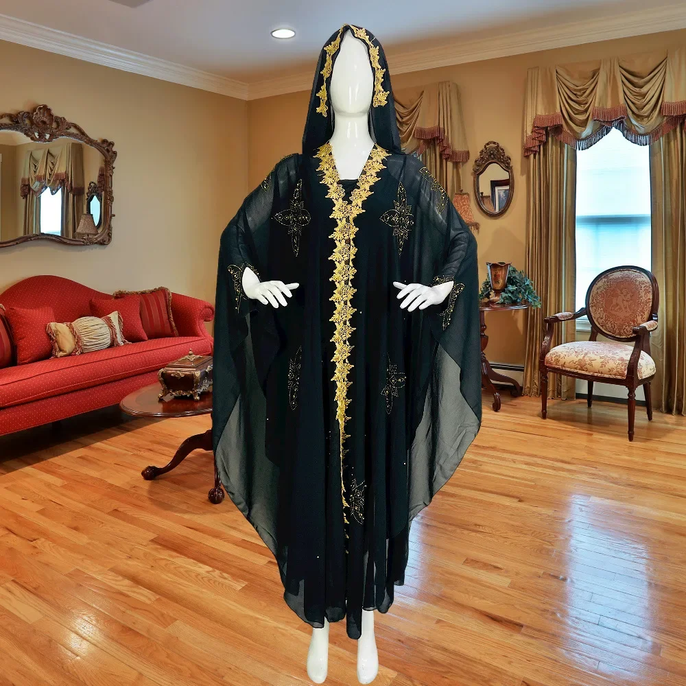 Dubai African Dresses For Women Plus Size Boubou Nigerian Clothes Ankara Dashiki Long Dress Embroidered Kaftan Robe Djellaba