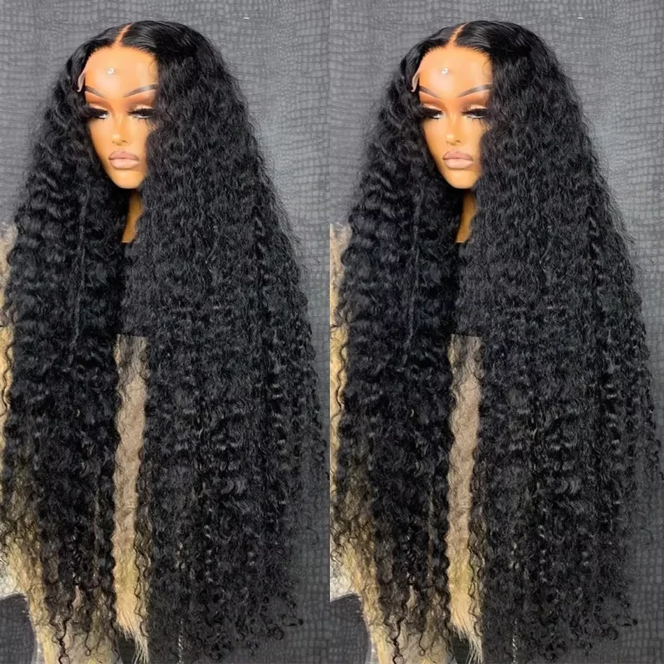 300 Density HD 13X6 Transparent Deep Water Wave Curly Lace Frontal Wigs 40 42 Inch 13X4 360 Lace Front Human Hair Wigs for Women