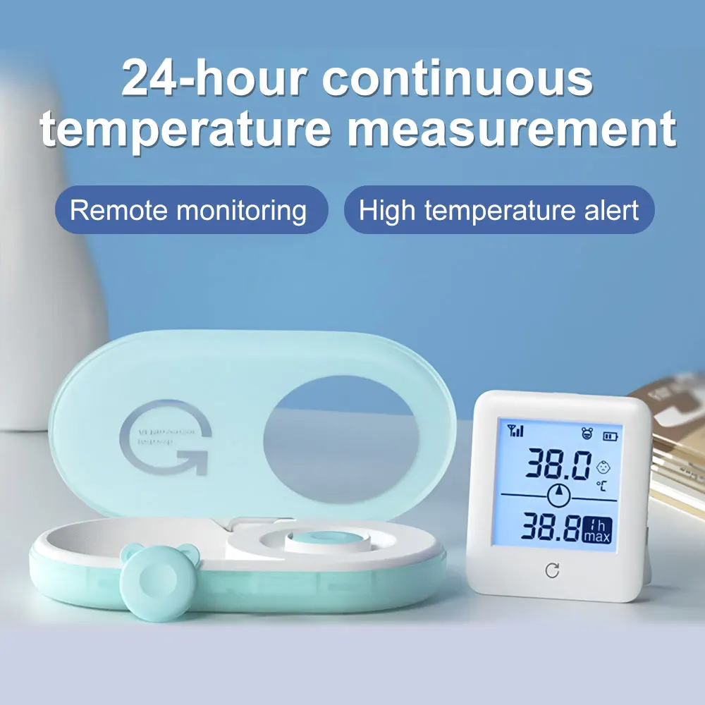 Medical Axilla Body Children Thermometer,24H Real-Time desktop monitor for Adults & Baby Digital Thermometer pad, APP tracking