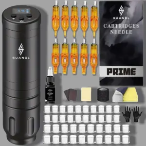 Tattoo Kit SUANGL New Cool Tattoo Pen Kit For Permanent Makeup Tattoo Machine Kit Wireless Tattoo Power Supply Tattoo Gun Kit