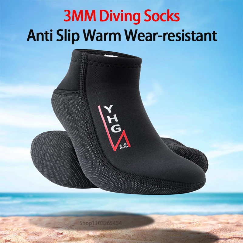 New 3MM Neoprene Diving Socks Shoes Water Boots Non-slip Beach Boots Wetsuit Water Socks Snorkeling Surf Sand Proof Warm Socks