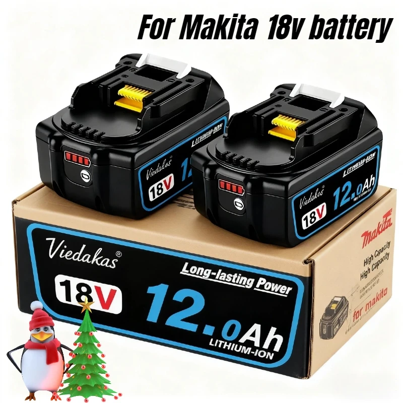 New 18V 12.0Ah Rechargeable Battery, for Makita drill DGA404 DTW700 DHR202 DJV182 DDF487 power tool battery, for Makita battery