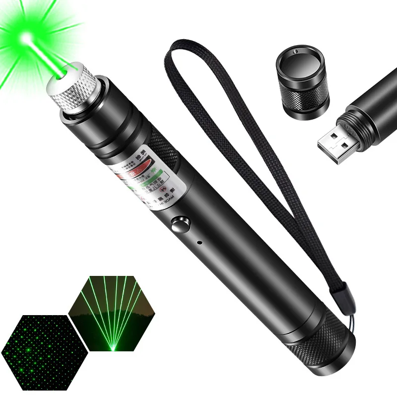 USB Mini Green Laser Pointer LED Cute Redlight Laser 710 for Cats Toy Interactive Bright Animation Pointer Red Light Pen