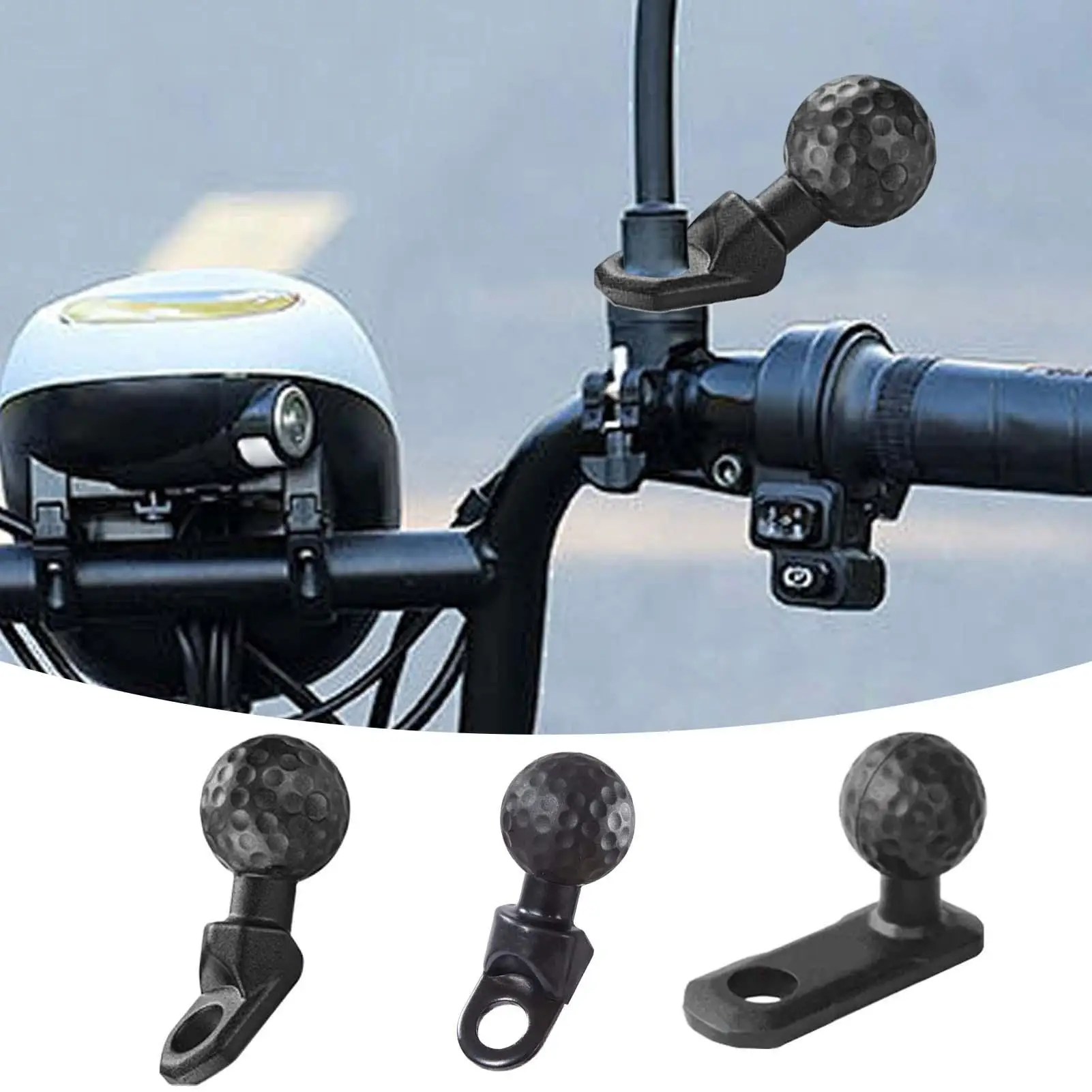 Angled Head Adapter Ball Base Angled Shock Absorbing Sturdy Alloy Ball Base Motorcycle Phone Holder Cycling Accessories for Bike