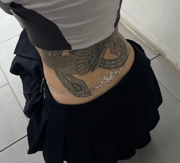 A Stylish Waist Chain For Women Featuring Y2K Irregular Geometric Butterfly Stainless Steel Round Snake Chain Perfect For Party