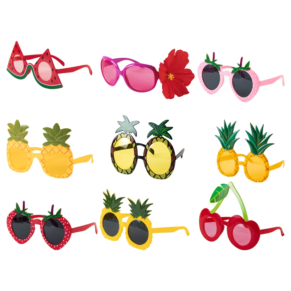 1pc Summer Fruit Series Birthday Party Glasses, Strawberry Pineapple Funny Decorative Plastic Glasses Photography props